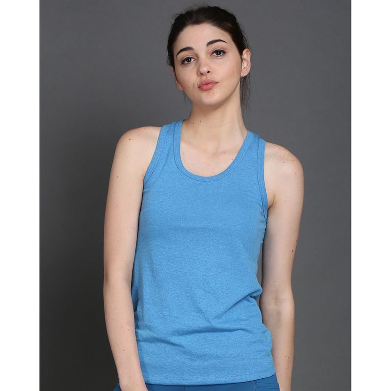 The Dance Bible Sleeveless Racerback Scoop Neck Blue Tank Top (L)
