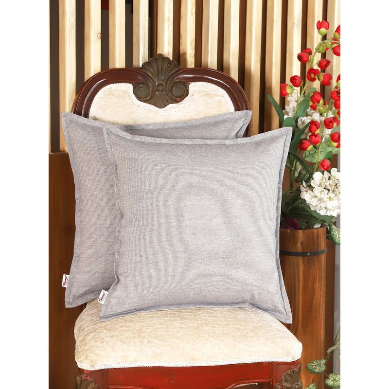 Sivya by Home Plain Cotton Cushion Covers Pack of 2 (12x18 inches)