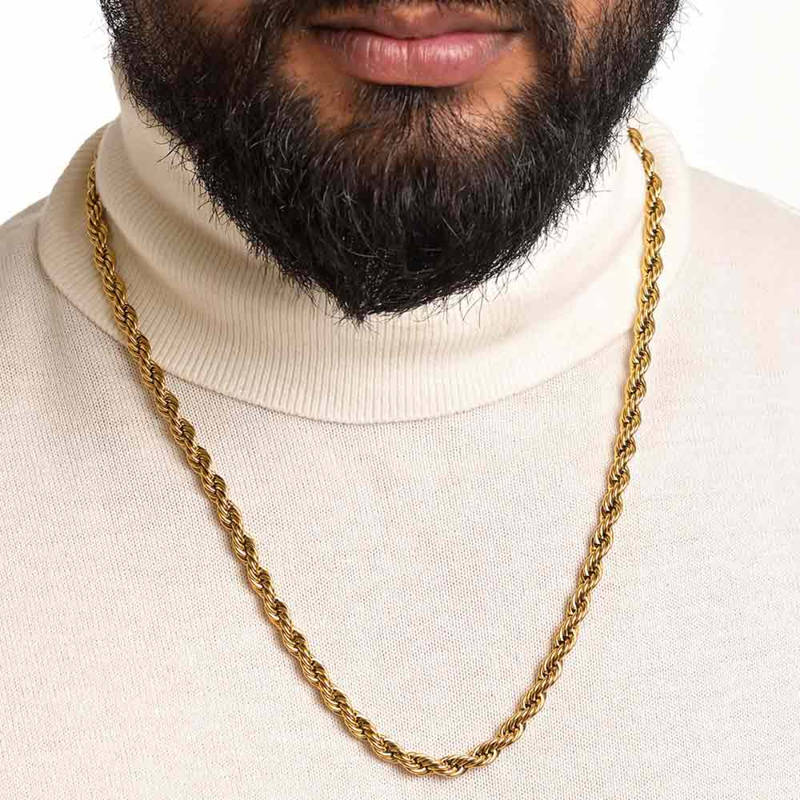 Buy Palmonas 18K Gold Plated 6 MM Rope Chain for Mens Online