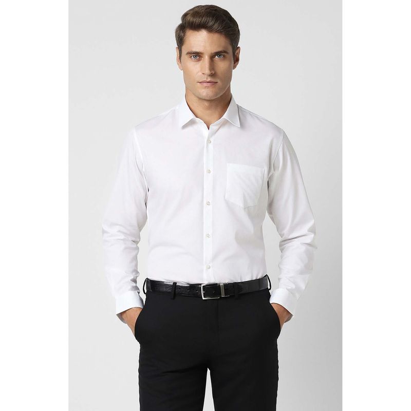 Peter England Men White Slim Fit Formal Shirt (40)