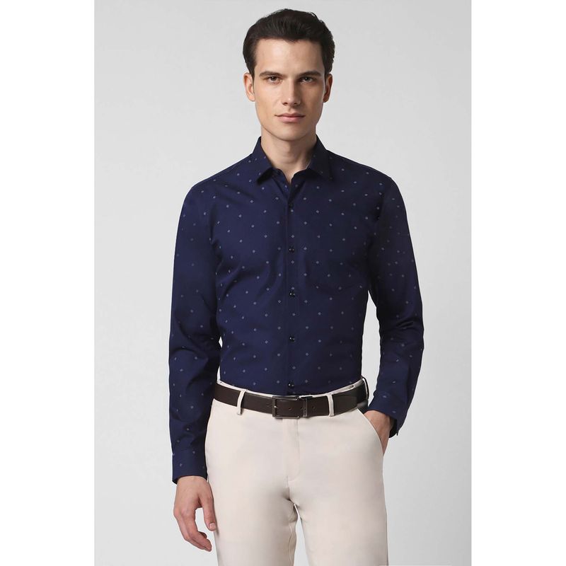 Peter England Men Navy Slim Fit Formal Shirt (39)