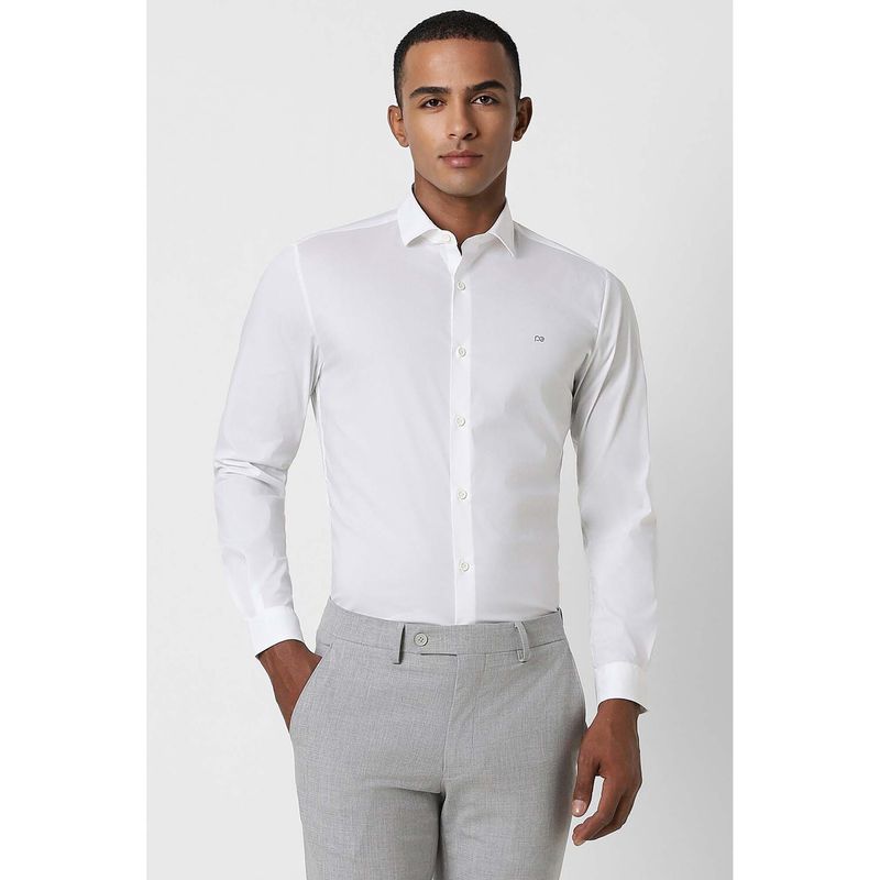 Peter England Men White Super Slim Fit Formal Full Sleeves Formal Shirt (42)
