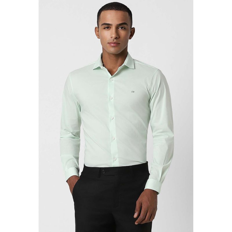 Peter England Men Green Super Slim Fit Formal Full Sleeves Formal Shirt (42)