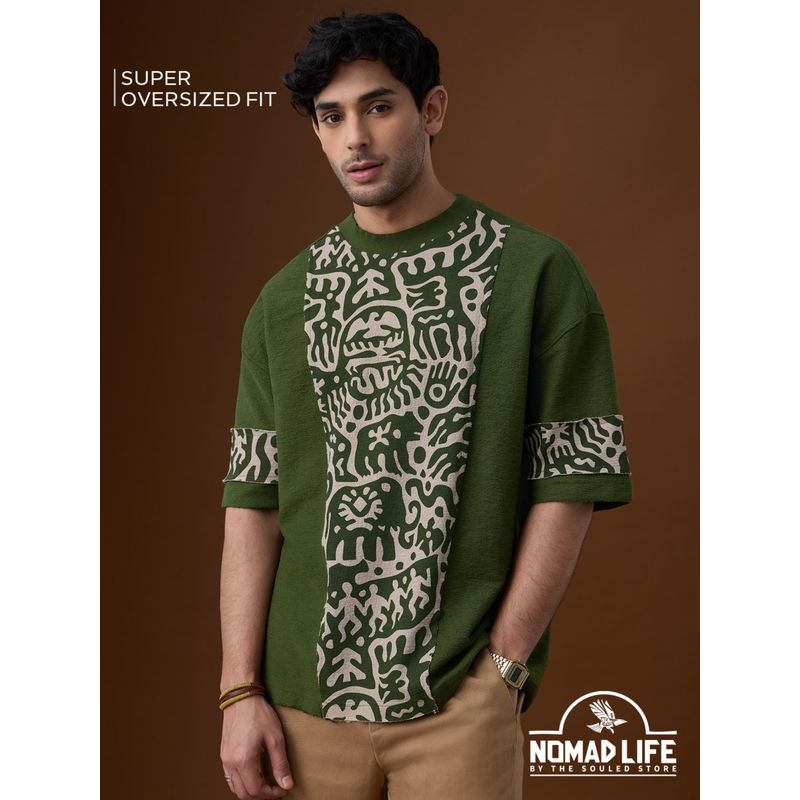 The Souled Store Official Nomad: Stone Carving Men Super Oversized T-Shirts (XS)