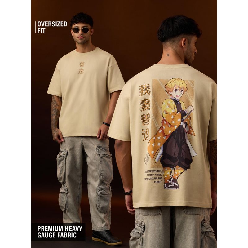 The Souled Store Official Demon Slayer: Thunderclap and Flash Men Oversized T-Shirts (3XL)