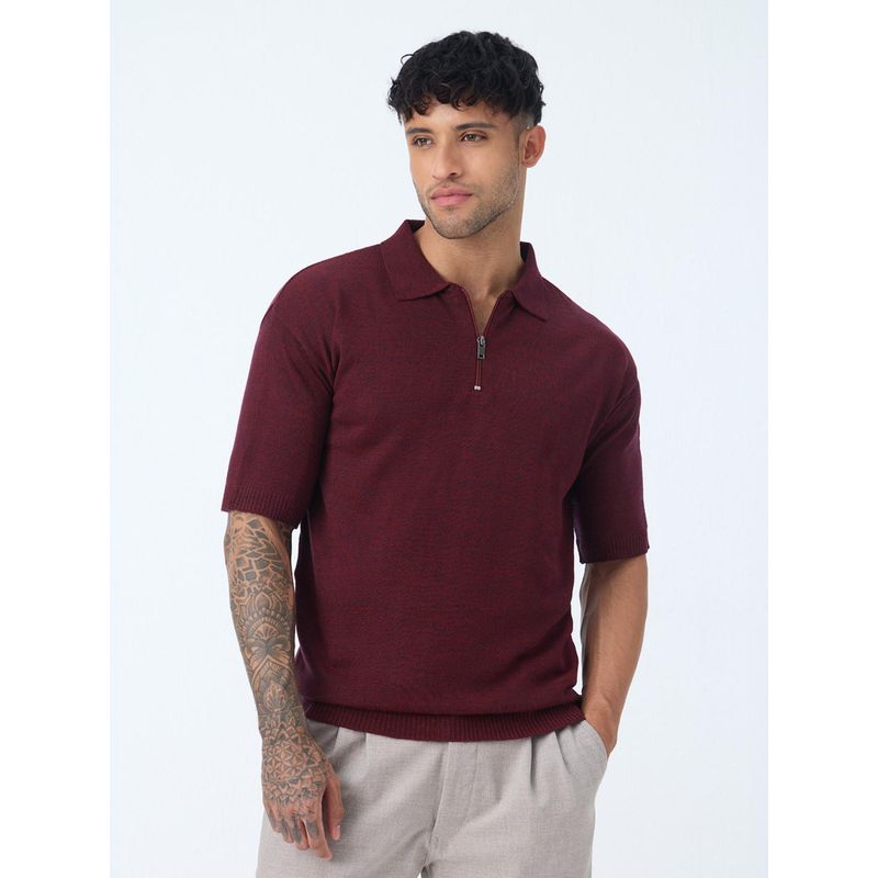 The Souled Store Jacquard Polo: Ruban Men Polo T-Shirt (XS)