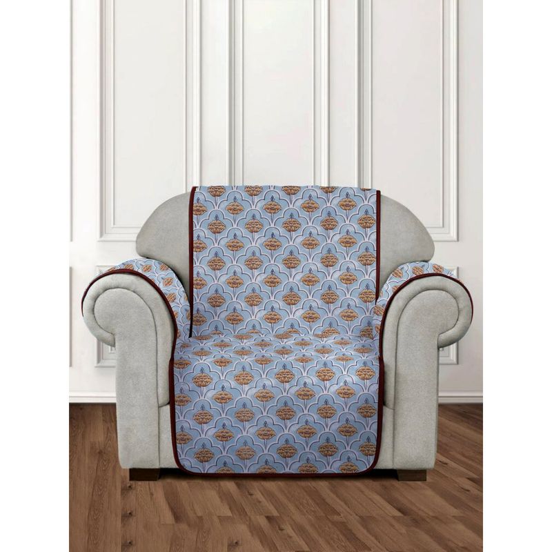 Rajasthan Decor Quilted Floral 1 Seater Cotton Sofa Cover Buy