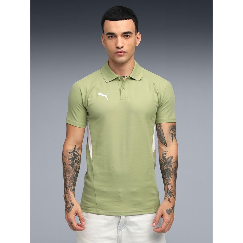 Puma Teamevostripe Men's Football Polo T-Shirt - Green (XL)