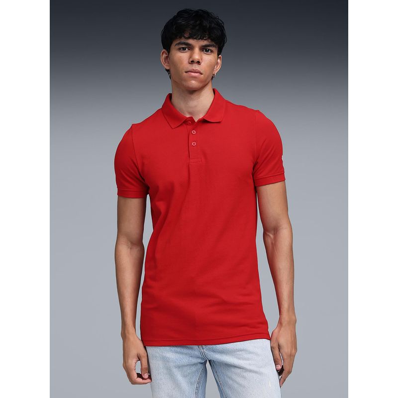 Puma Logo Men's Slim Fit Polo T-Shirt - Red (S)