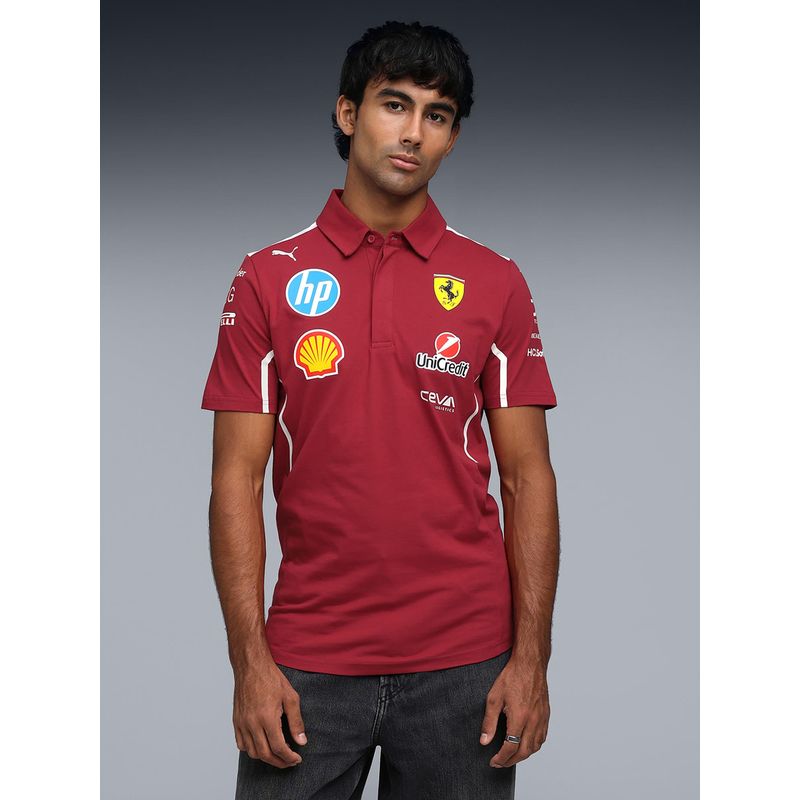 Puma Scuderia Ferrari 2025 Team Men's Motorsport Polo T-shirt - Red (XS)