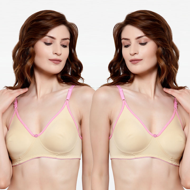 Buy Quttos Wirefree T-Shirt Non Padded Bra - Nude Online