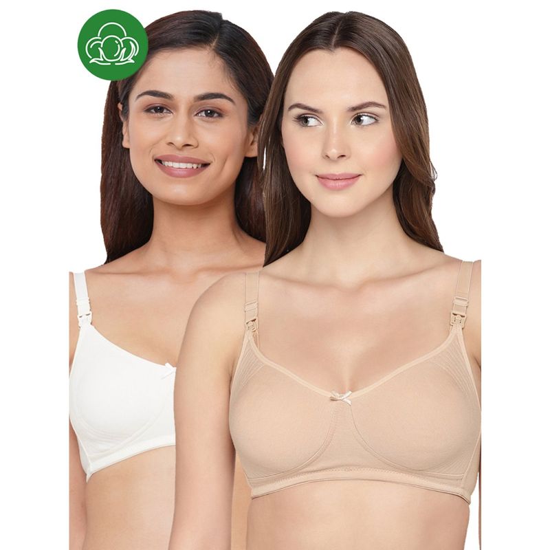Inner Sense Organic Cotton Antimicrobial Soft feeding Bra (Pack of 2) (40B)