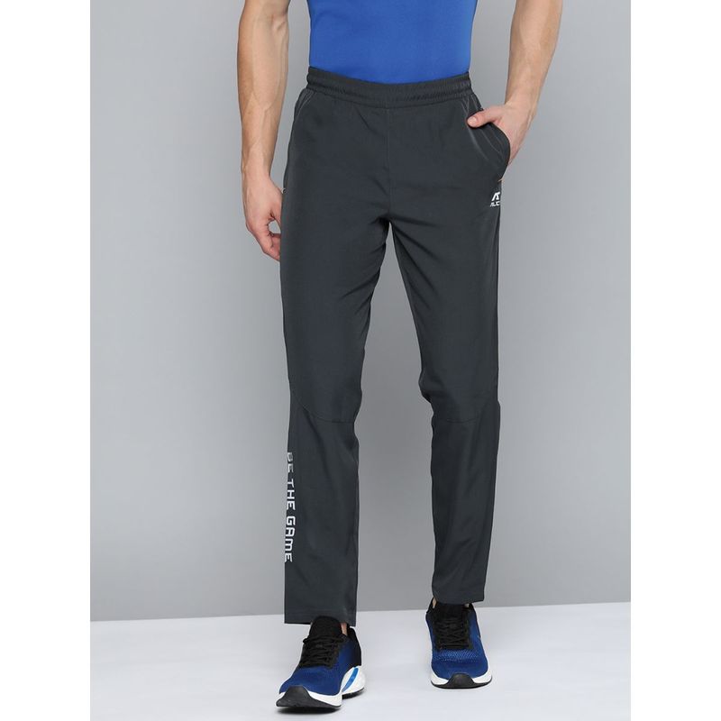 Alcis Men Charcoal Grey Typography Track Pants (2XL)