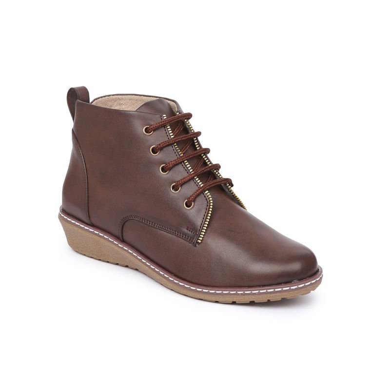 VALIOSAA Solid Brown Casual Boots (EURO 36) (EURO 36)