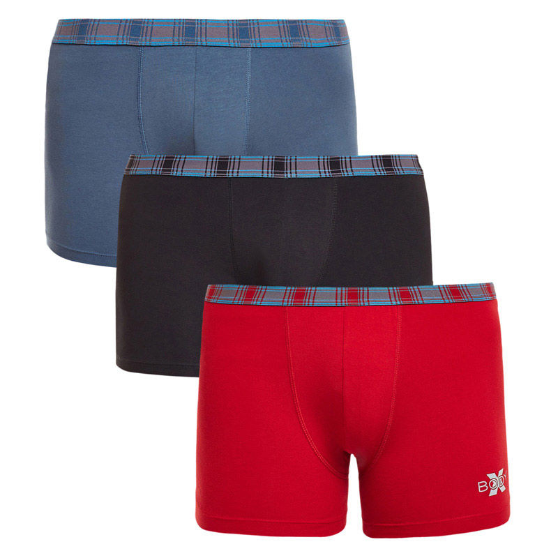 BODYX Pack Of 3 Solid Trunks In Multi-Color (XXL)