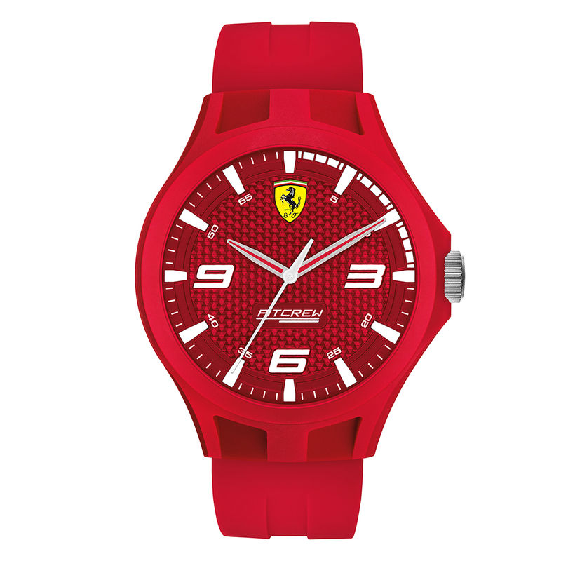 Scuderia Ferrari Pit Crew 0830677 Red Dial Analog Watch For Men: Buy ...