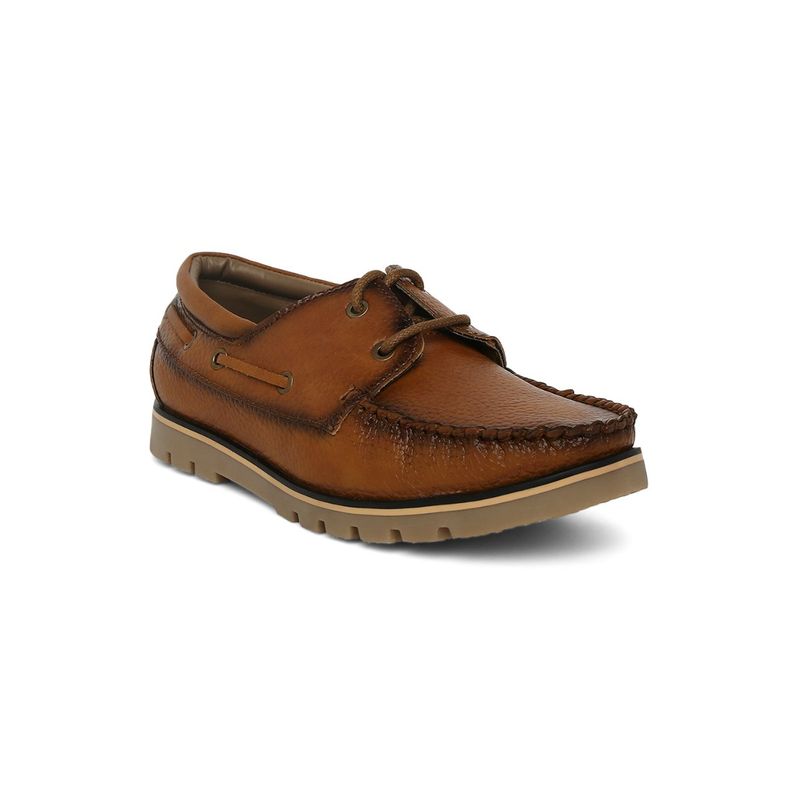 BUCKAROO Xiomar Premium Vegan Leather Tan Casual Shoes for Men (UK 8)
