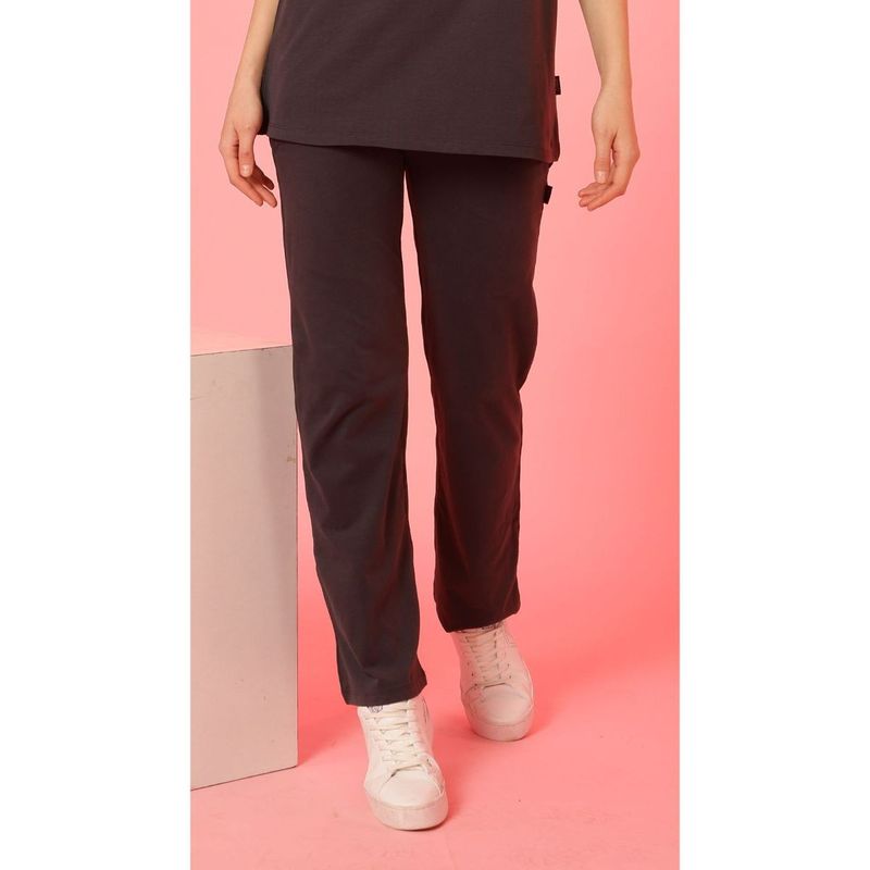 Zelena 247 Mom Dark Grey High Waisted Maternity Trouser With Pockets (M)