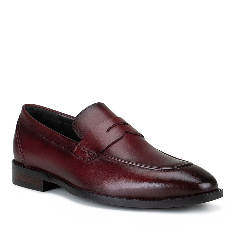 Rosso Brunello Burgundy Leather Panel Loafers (EURO 43): Buy Rosso ...