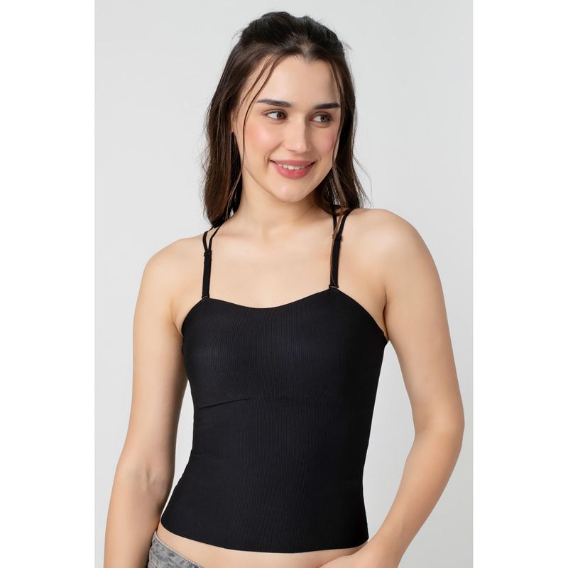 bodyline Black Solid Regular Tube Bra (M)