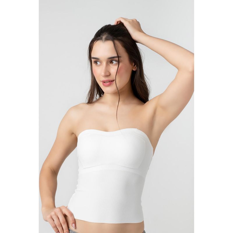 bodyline White Solid Regular Tube Bra (S)