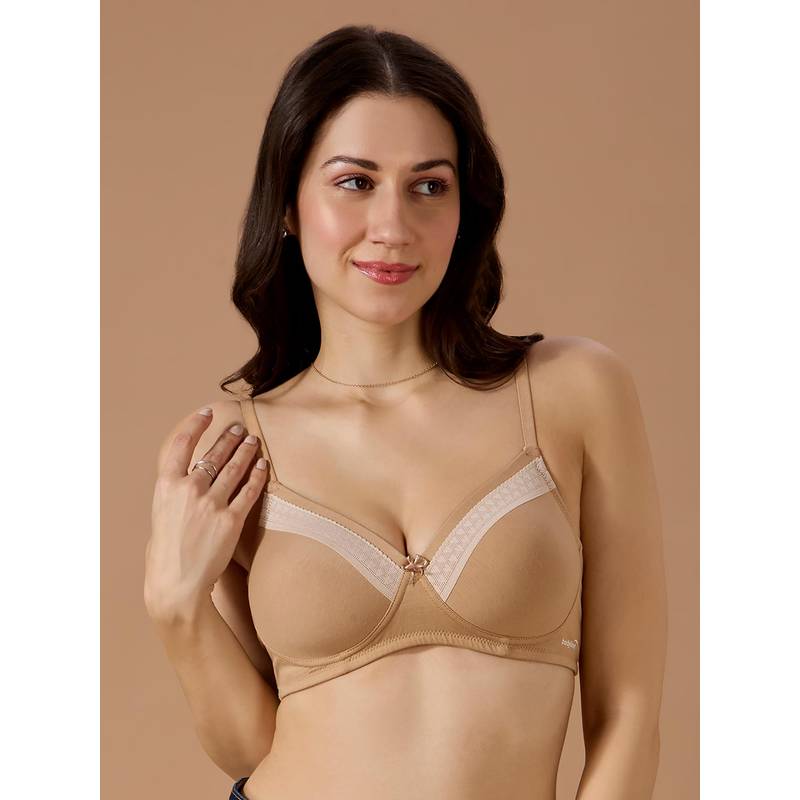 bodyline Nude Solid Padded Seamless Medium Coverage Bra (34B)