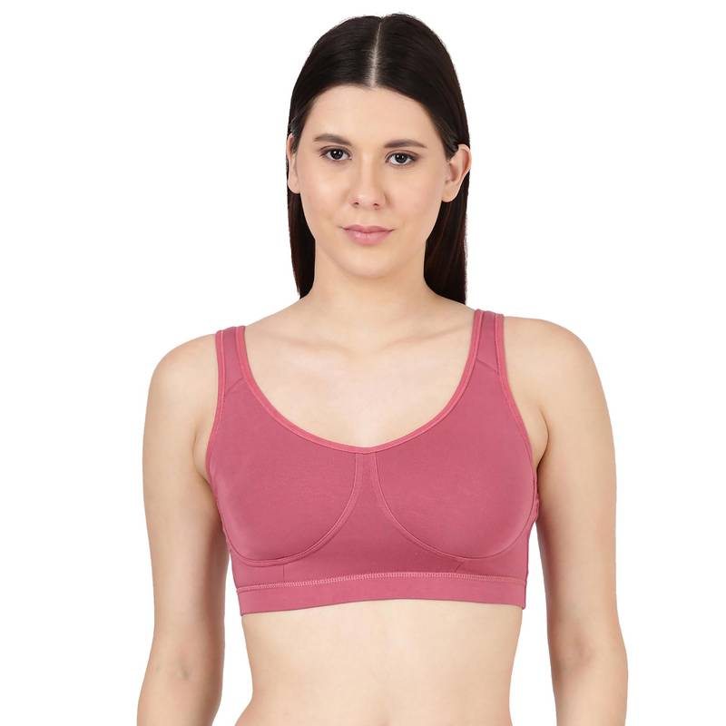 BLOSSOM Pink Solid Non-Padded Seamless Full Coverage Bra (34B)