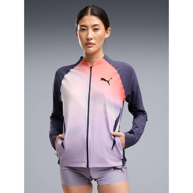 Puma Lightspeed Ultraweave Women's Colorblock Running Purple Jacket (XS)