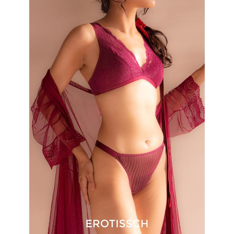 Erotissch Women Purple Self-Design Thongs Briefs (S)