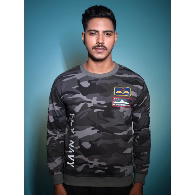 A47 Indian Naval Aviation : Aviator Camo Grey Sweatshirt (L)