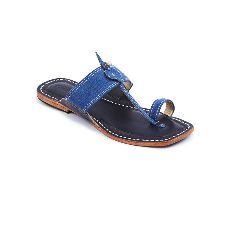 Blue kolhapuri hotsell chappal