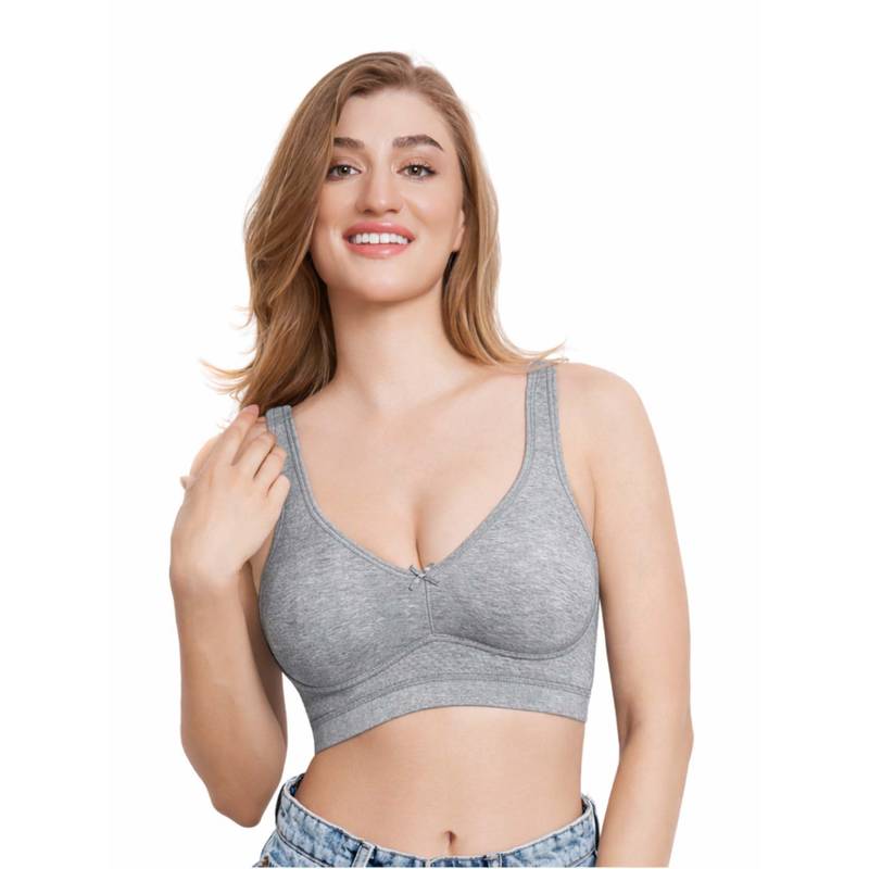 Bralux Non Padded Full Coverage Everyday Wear Minimizer Bra Grey (36D)