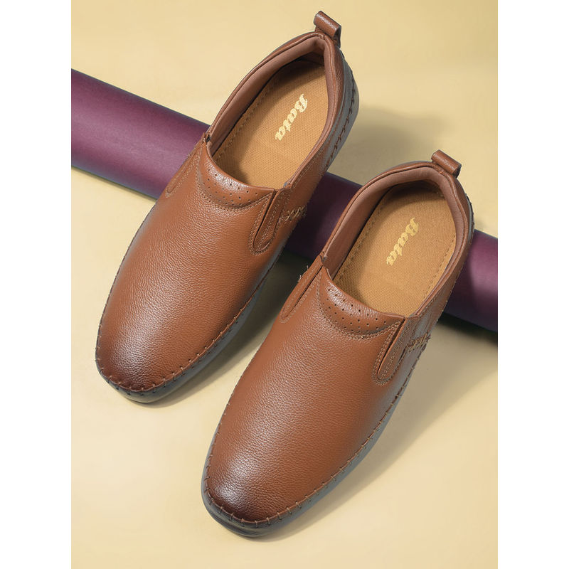 Bata Men Casual Slip-On Tan Loafers (UK 7)