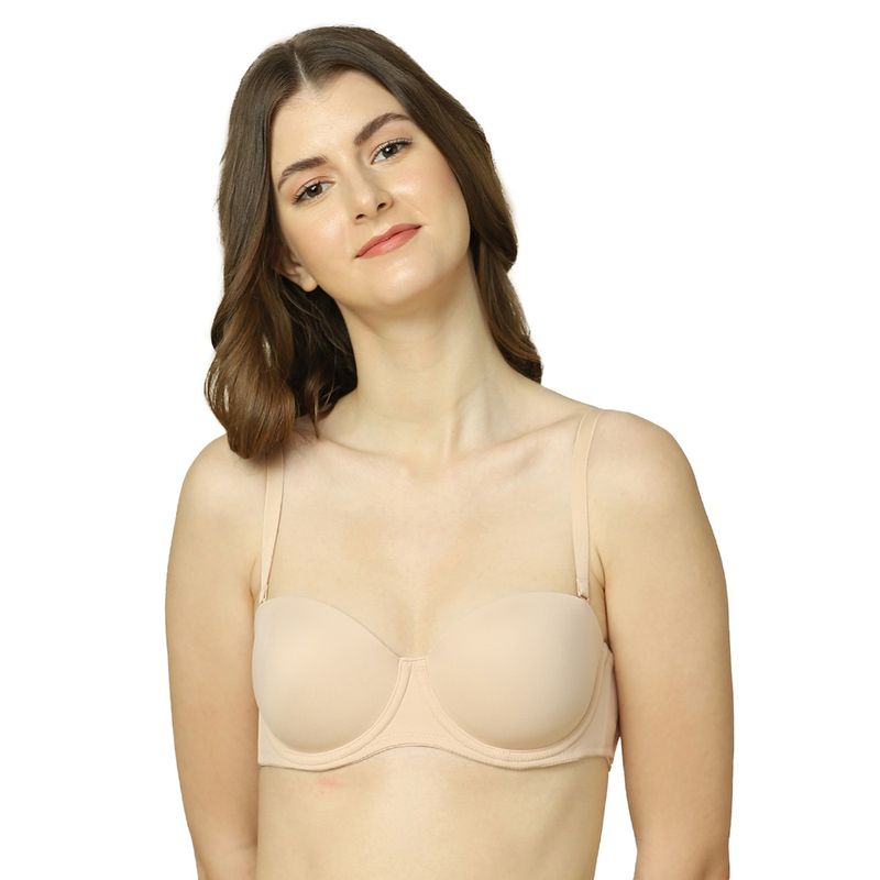 Triumph T-shirt Bra 101 Invisible Under-Wired Half Cup Padded Party Bra - Nude (32B)