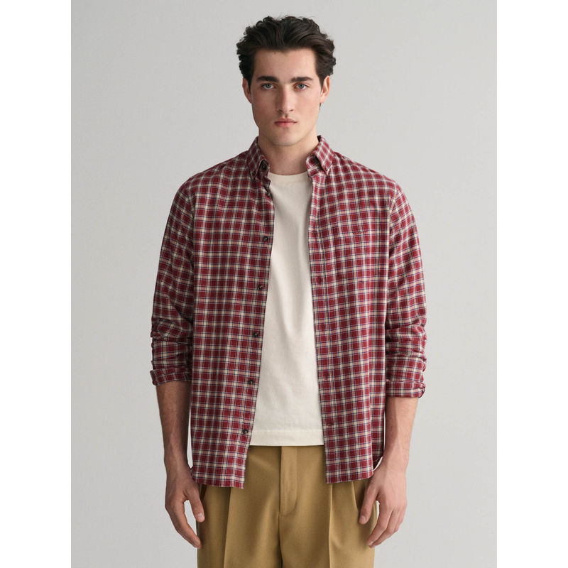 GANT Men Multi Color Checked Full Sleeves Casual Shirt (46)