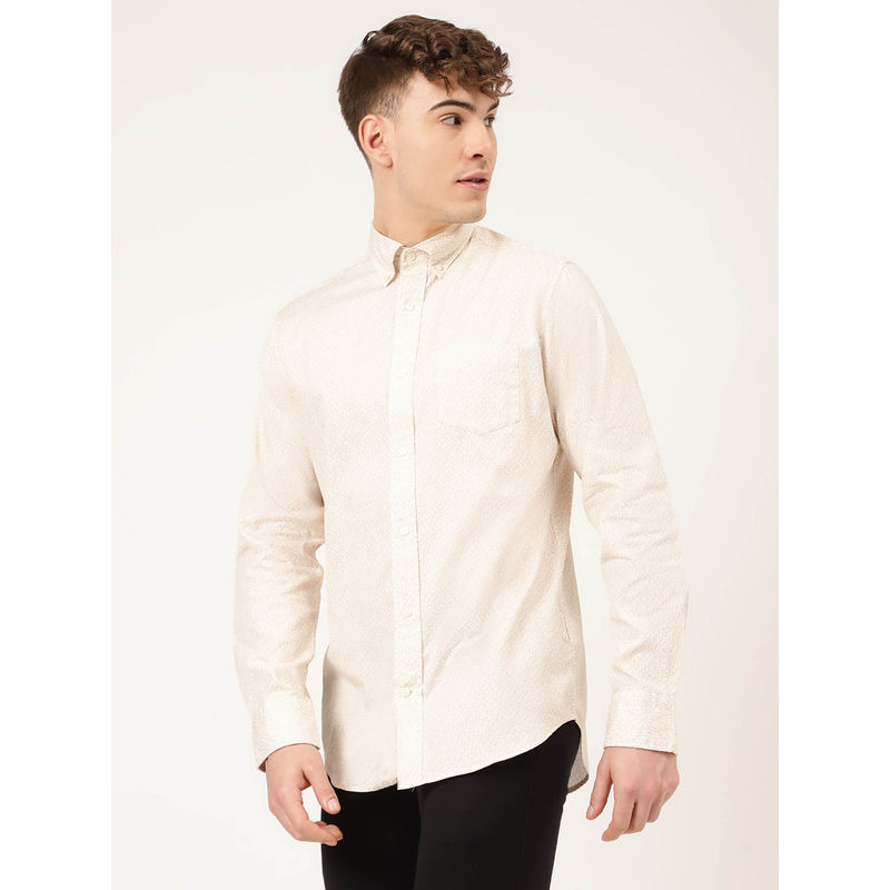 GANT Men Pink Printed Collar Full Sleeves Casual Shirt (38)