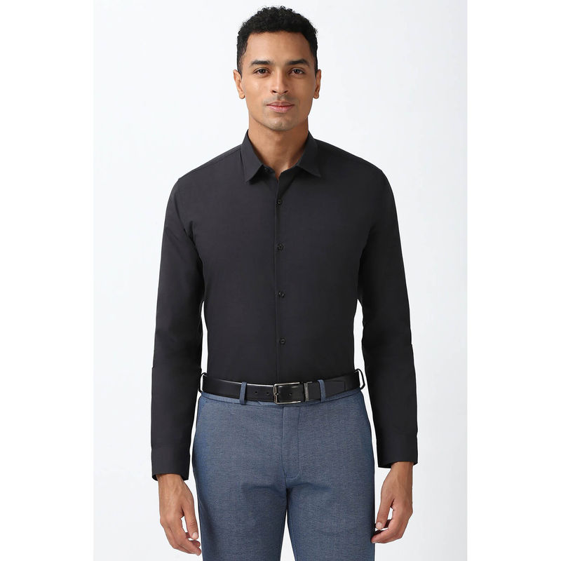 Peter England Men Black Slim Fit Formal Shirt (42)