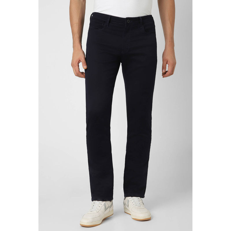 Van Heusen Men Black Dark Wash Slim Fit Jeans (38)
