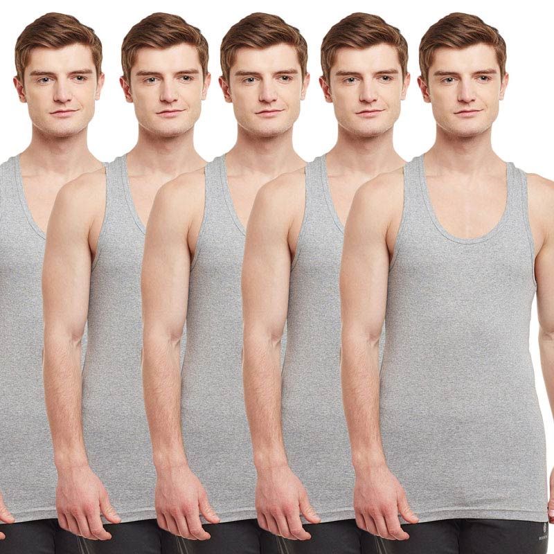 BODYX Pack Of 5 Seamless Undershirt - Grey (XL)