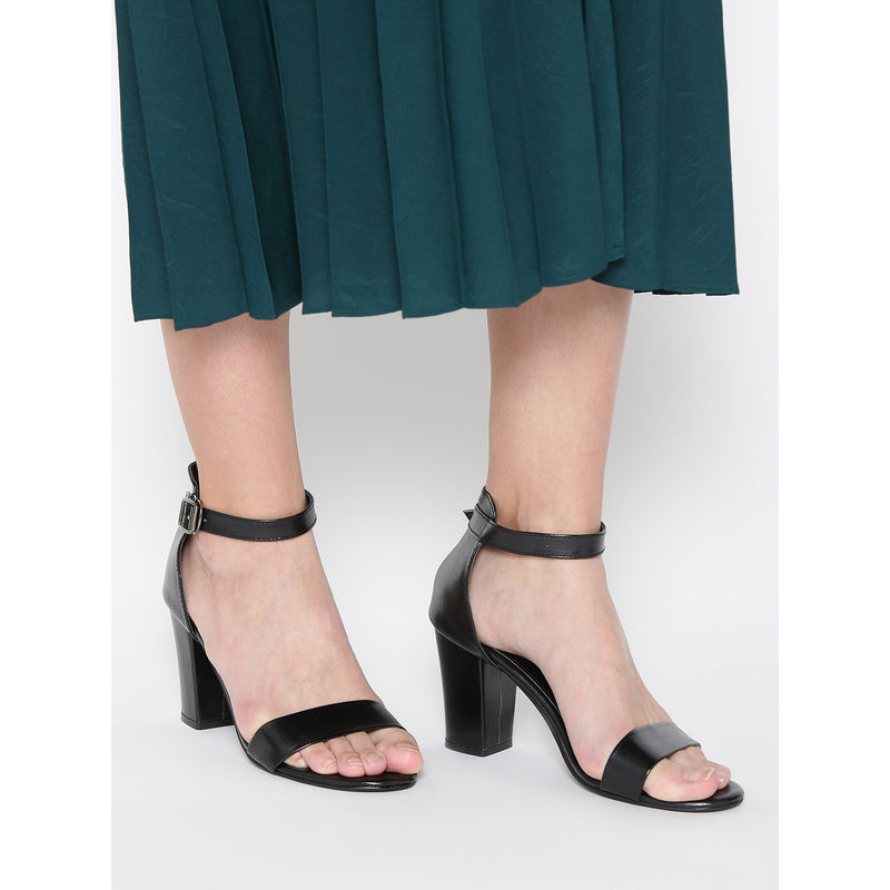 Twenty Dresses By Nykaa Fashion Into The Dazzle Classic Block Heels - Black (36)