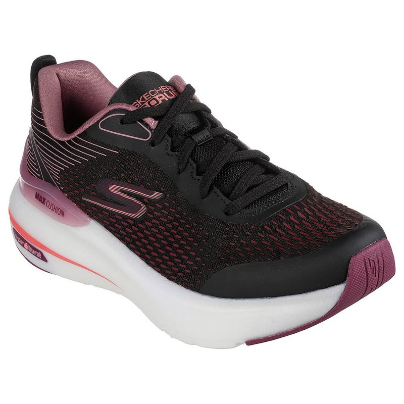 SKECHERS MAX CUSHIONING HYPER BURST Black Running Shoes (UK 2)