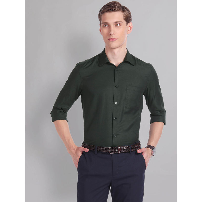 AD By Arvind Regular Fit Dobby Shirt (40)