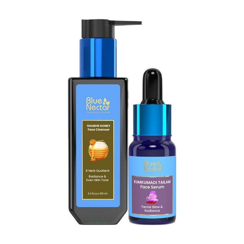 Blue Nectar Kumkumadi Serum + Honey Face Cleanser Combo Buy Blue