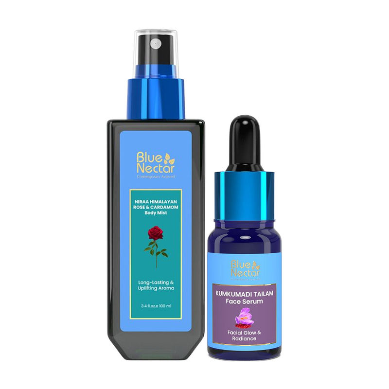 Buy Blue Nectar Kumkumadi Serum + Rose Body Mist Combo Online