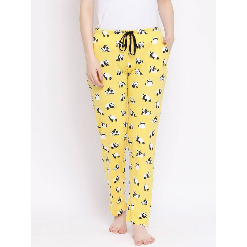 Kanvin Womens Printed Pyjamas Yellow (S) Yellow