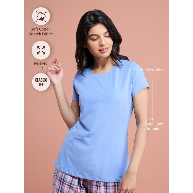Nykd by Nykaa Essential Cotton Tee - NYLE216 - Hydrangea (S)