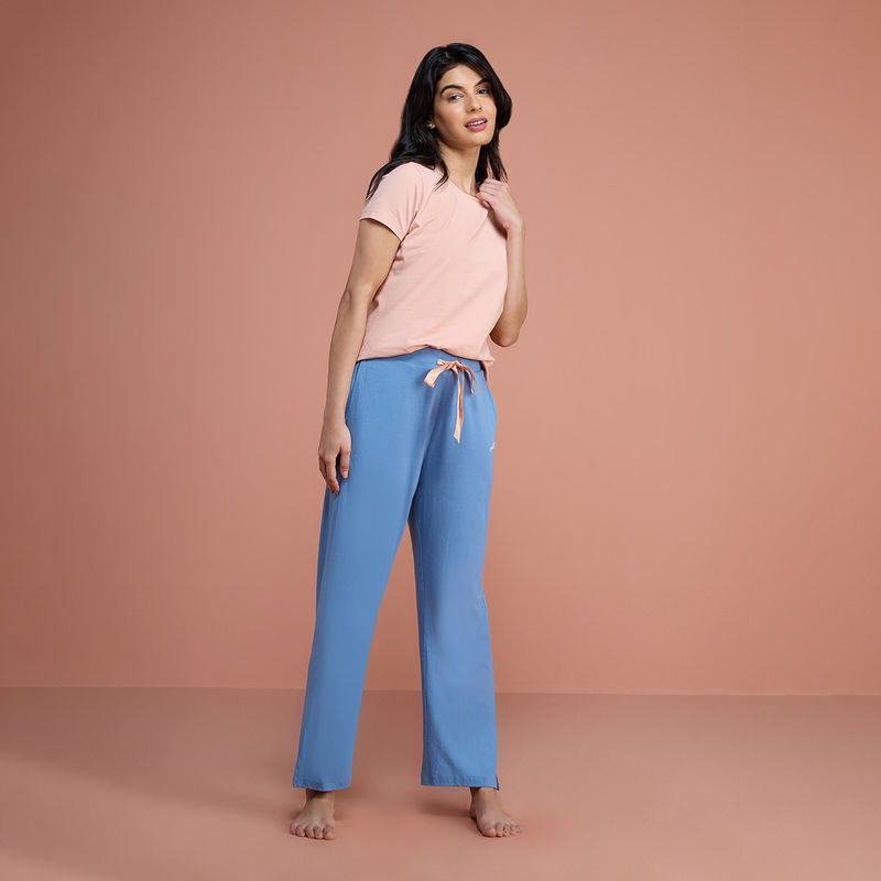 Nykd by Nykaa Cotton Modal Pajama - NYS126 - Coronet Blue (S)