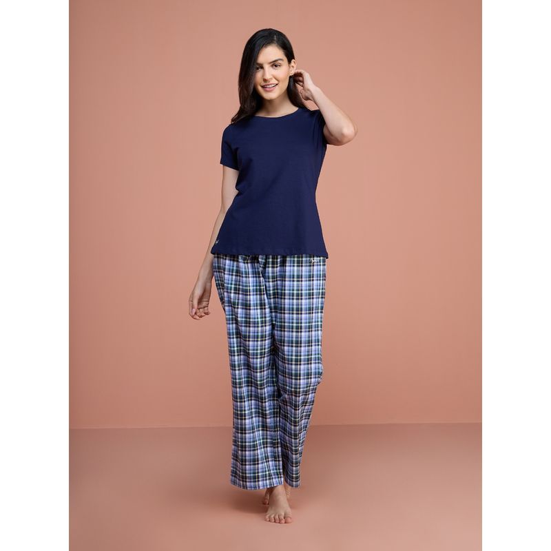 Cotton Pajama Pants - Blue Plaid