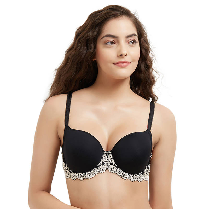 Wacoal Embrace Lace Padded Wired 3/4Th Cup Lace T-Shirt Spacer Cup Bra - Black (38B)