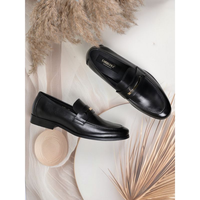 Cobblerz Men Black Solid Formal Loafers (EURO 39)